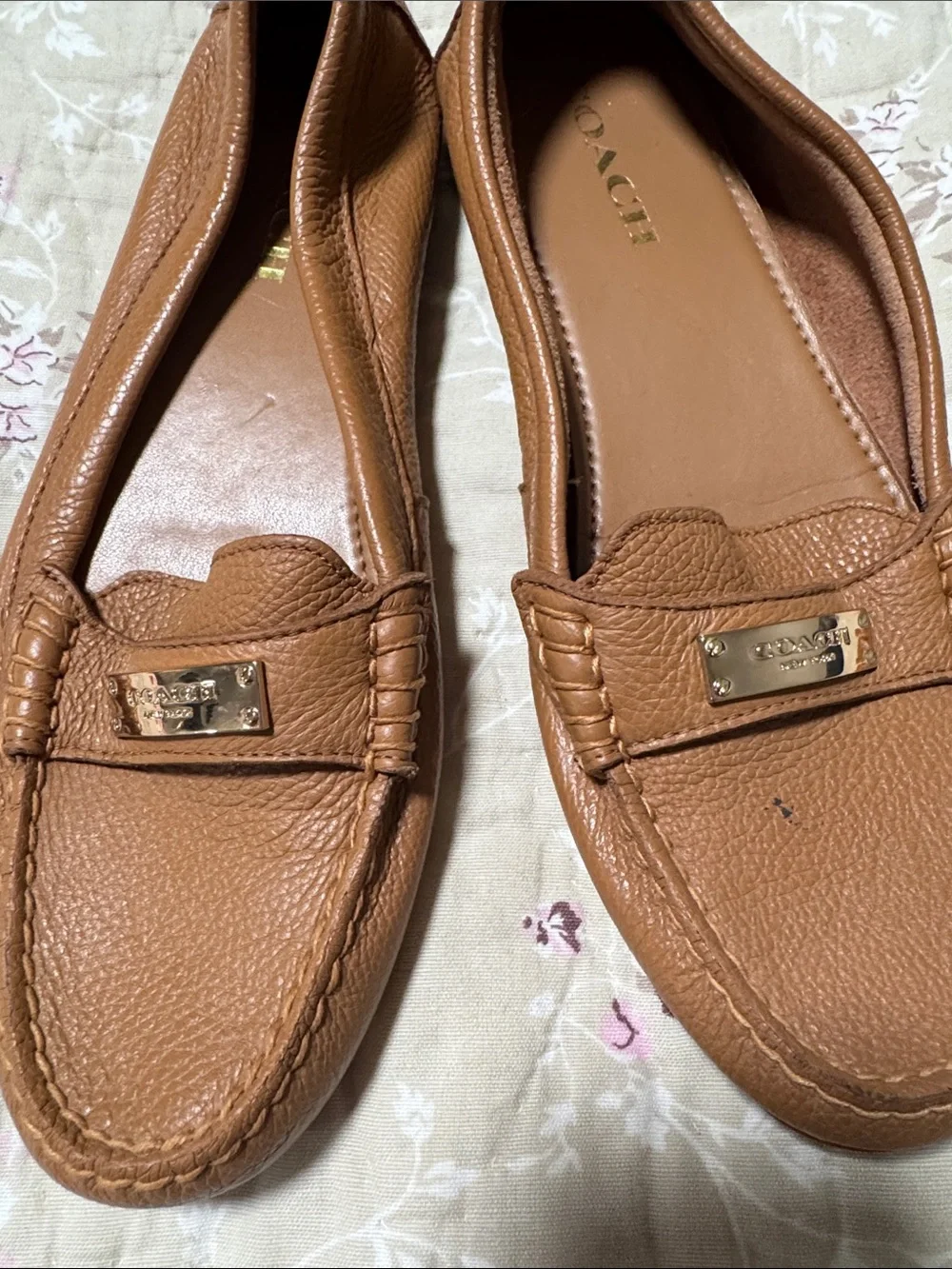 Coach Cognac Brown Leather Penny Loafers